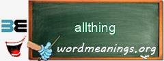 WordMeaning blackboard for allthing
